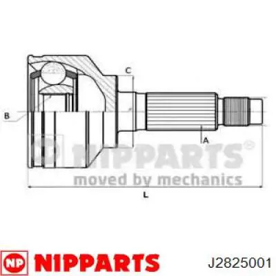 J2825001 Nipparts junta homocinética exterior delantera