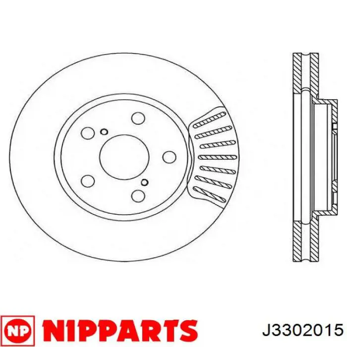 J3302015 Nipparts freno de disco delantero