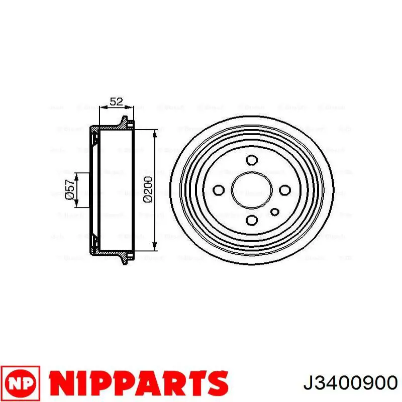 J3400900 Nipparts freno de tambor trasero