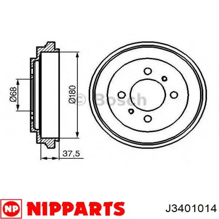  Freno de tambor trasero para Nissan Almera 1 