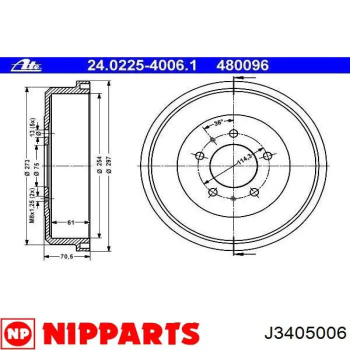  Freno de tambor trasero para Mitsubishi L 400 PAOV