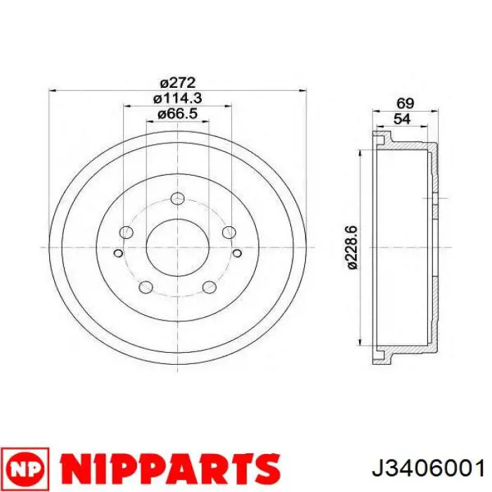  Freno de tambor trasero para Daihatsu Terios J100, J102, J122