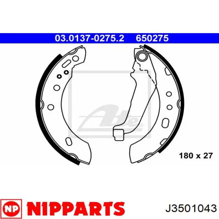 J3501043 Nipparts zapatas de frenos de tambor traseras