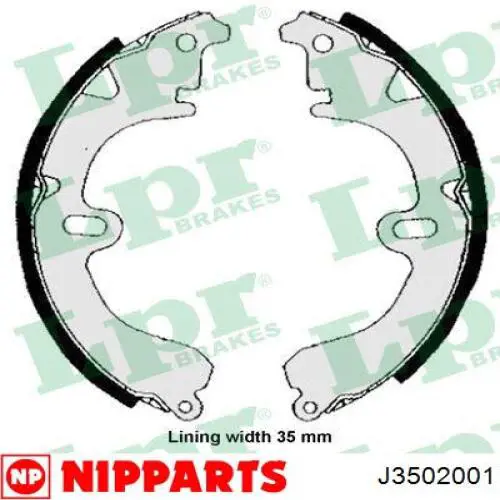 J3502001 Nipparts zapatas de frenos de tambor traseras