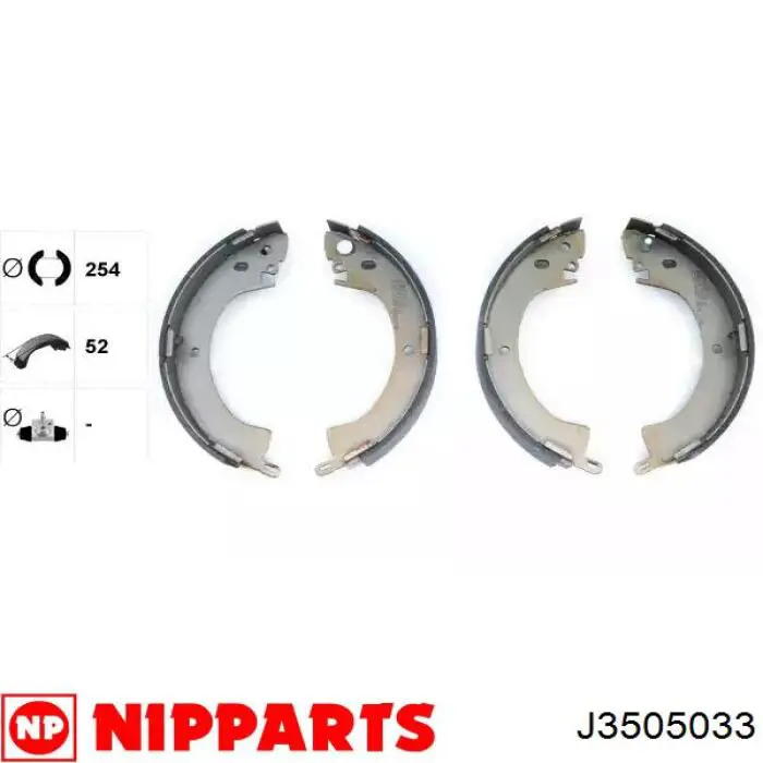 J3505033 Nipparts zapatas de frenos de tambor traseras