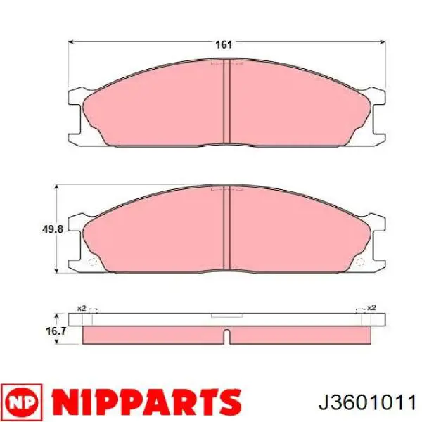 J3601011 Nipparts pastillas de freno delanteras