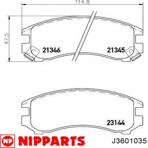 J3601035 Nipparts pastillas de freno delanteras