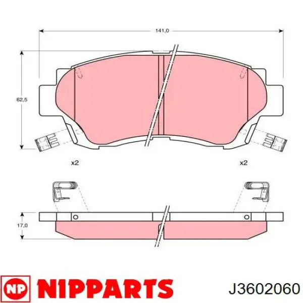 J3602060 Nipparts pastillas de freno delanteras