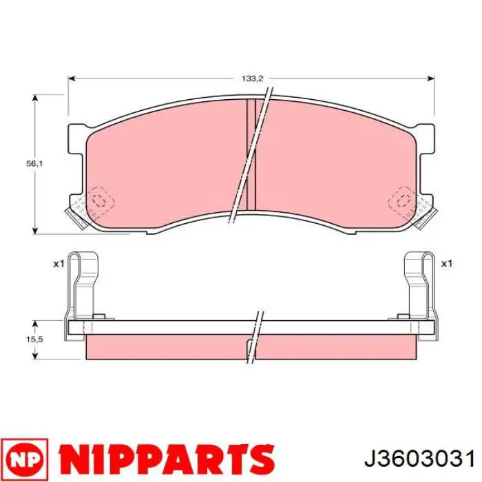 J3603031 Nipparts pastillas de freno delanteras