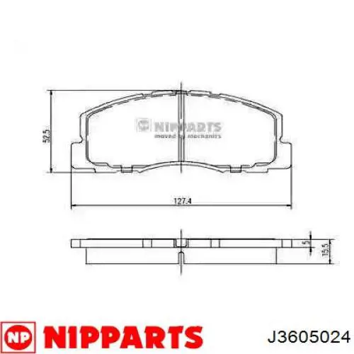 J3605024 Nipparts pastillas de freno delanteras