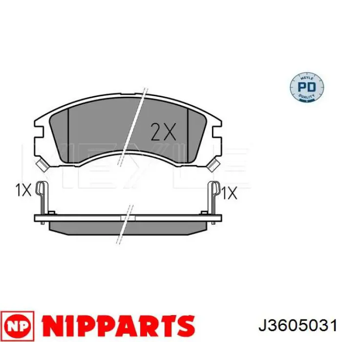 J3605031 Nipparts pastillas de freno delanteras