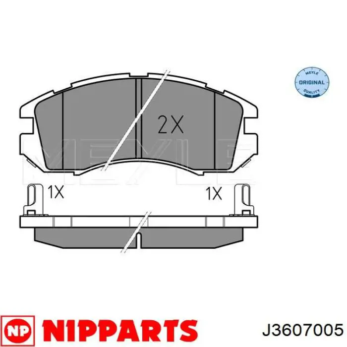 J3607005 Nipparts pastillas de freno delanteras