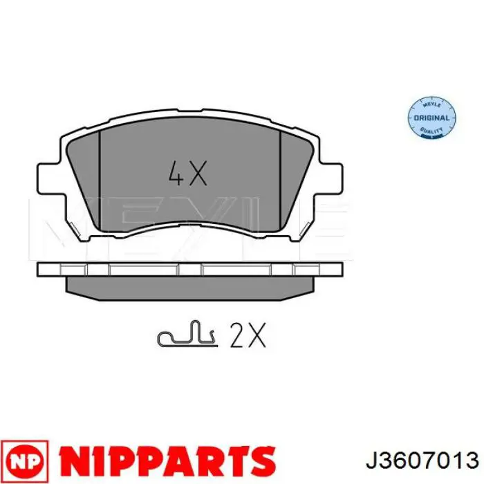 J3607013 Nipparts pastillas de freno delanteras