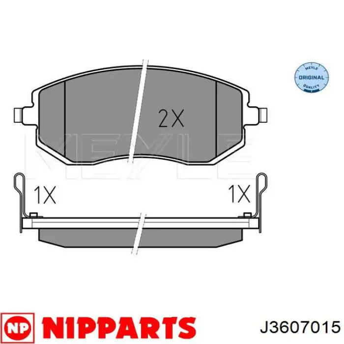 J3607015 Nipparts pastillas de freno delanteras