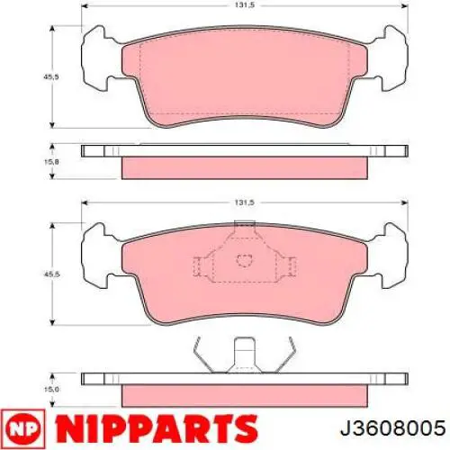 J3608005 Nipparts pastillas de freno delanteras