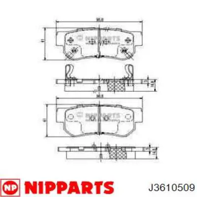 J3610509 Nipparts pastillas de freno traseras