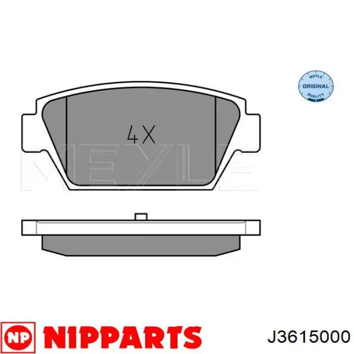 J3615000 Nipparts pastillas de freno traseras