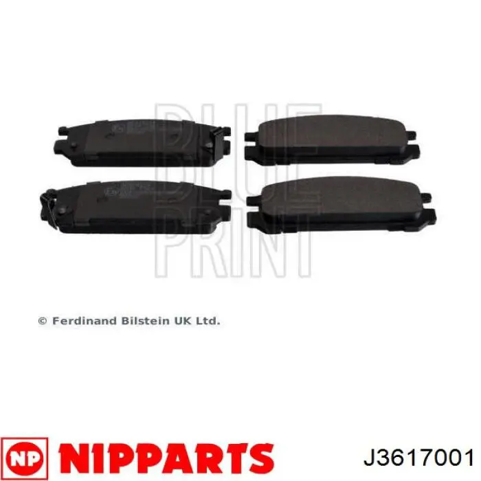 J3617001 Nipparts pastillas de freno traseras