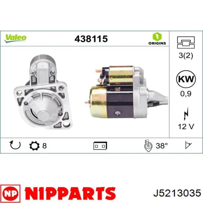 J5213035 Nipparts motor de arranque