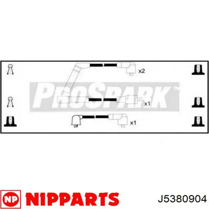 J5380904 Nipparts juego de cables de encendido