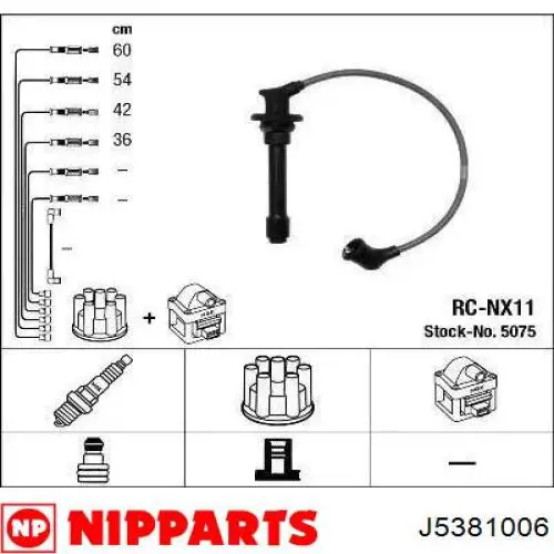 J5381006 Nipparts juego de cables de encendido