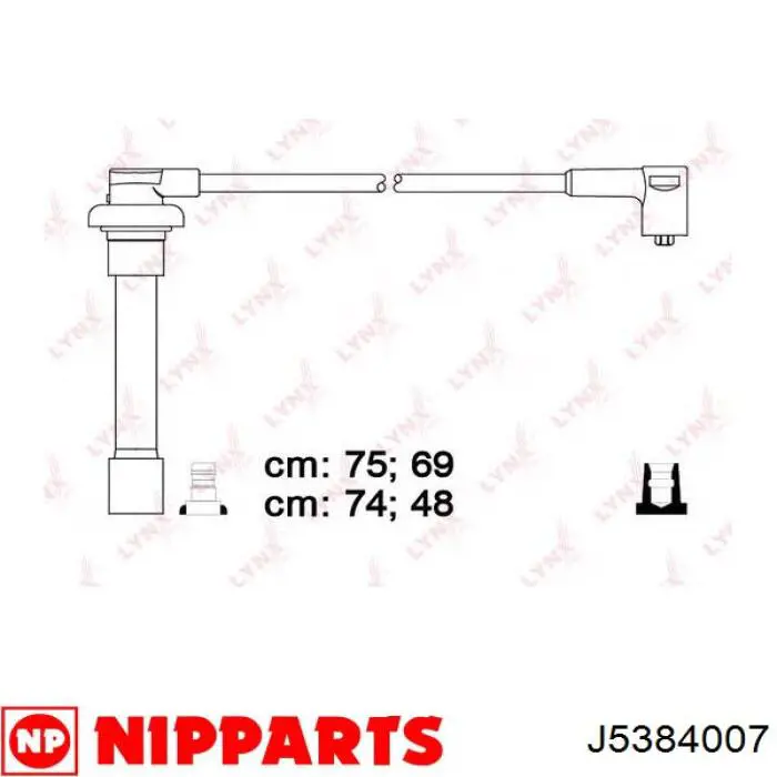 J5384007 Nipparts juego de cables de encendido