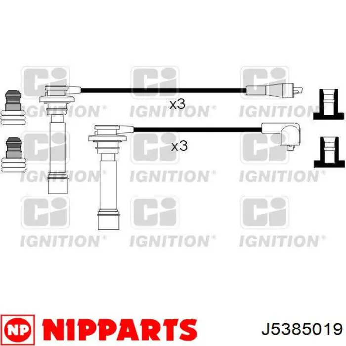 J5385019 Nipparts juego de cables de encendido