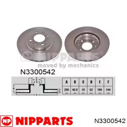 N3300542 Nipparts freno de disco delantero