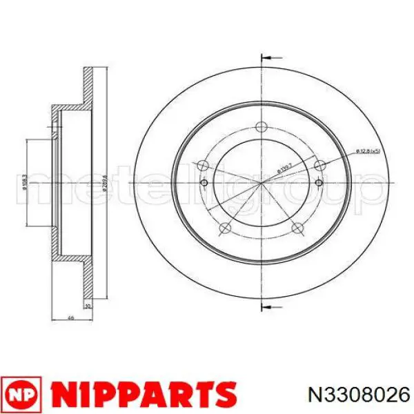 N3308026 Nipparts freno de disco delantero