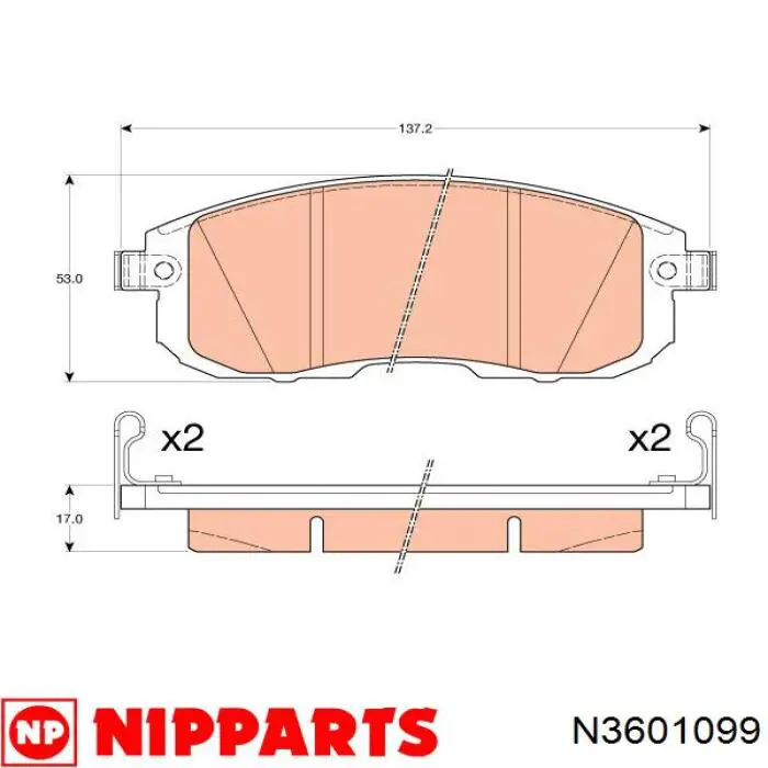 4106088E92 Nissan pastillas de freno delanteras