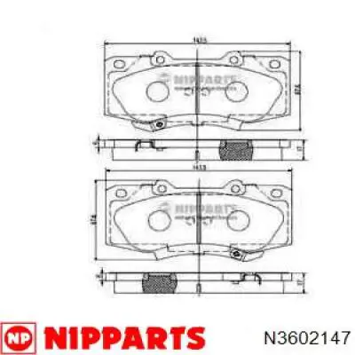 N3602147 Nipparts pastillas de freno delanteras