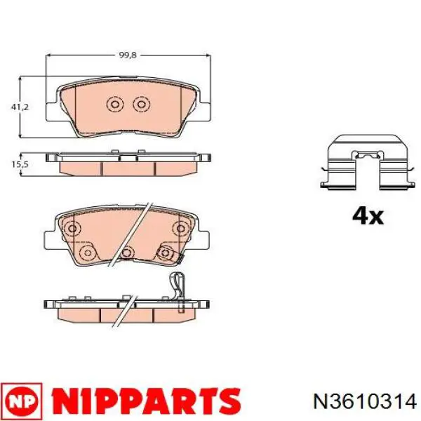  Pastillas de freno traseras para KIA Ceed JD