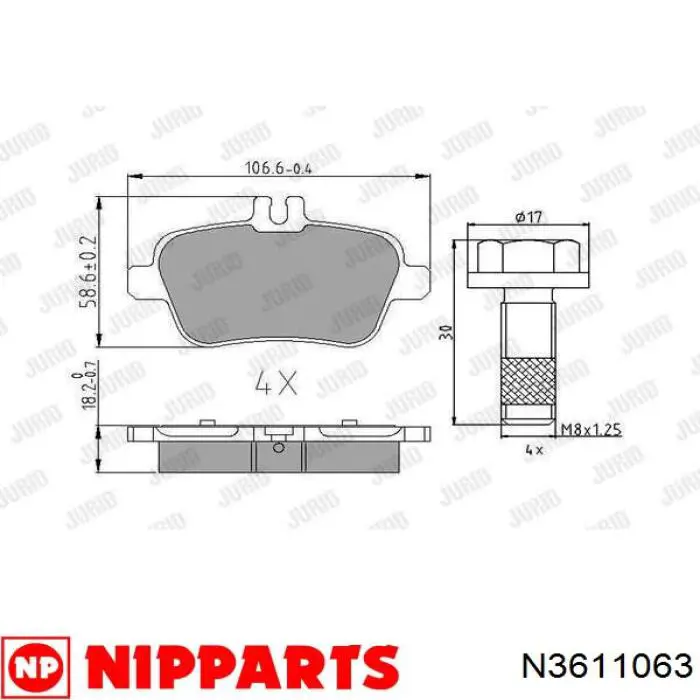  Pastillas de freno traseras para Mercedes A W176