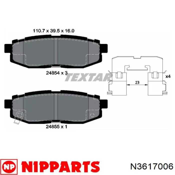  Pastillas de freno traseras para Subaru B9 Tribeca WX