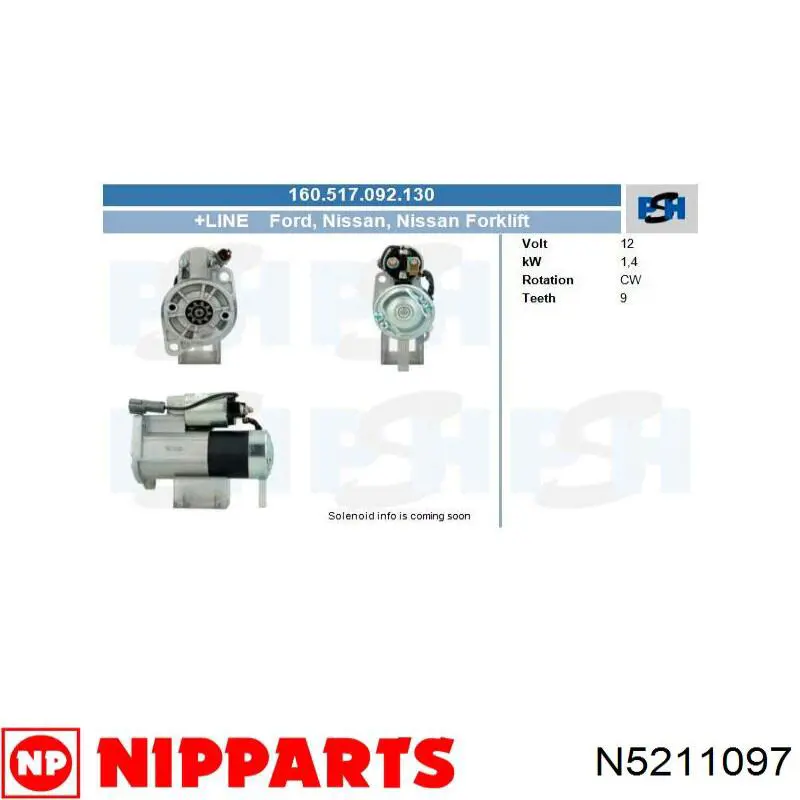 N5211097 Nipparts motor de arranque