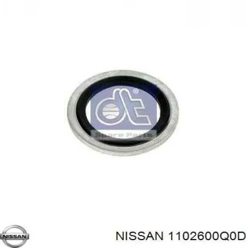 1102600Q0D Nissan junta, tapón roscado, colector de aceite