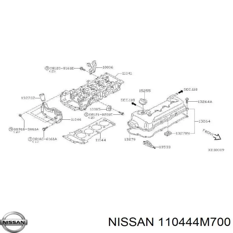 110444M700 Nissan junta de culata