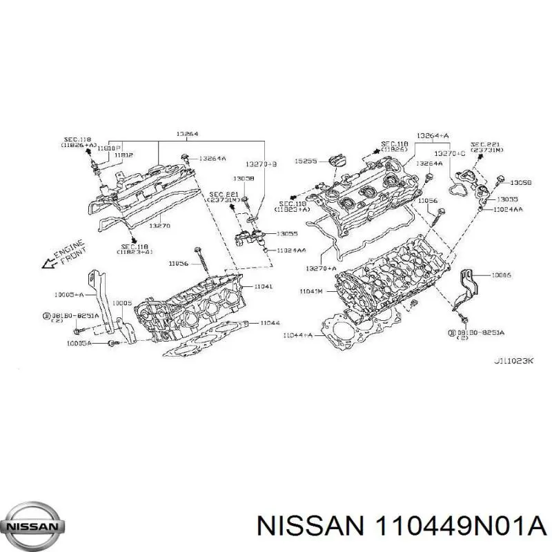  Junta de culata derecha para Nissan Murano Z51