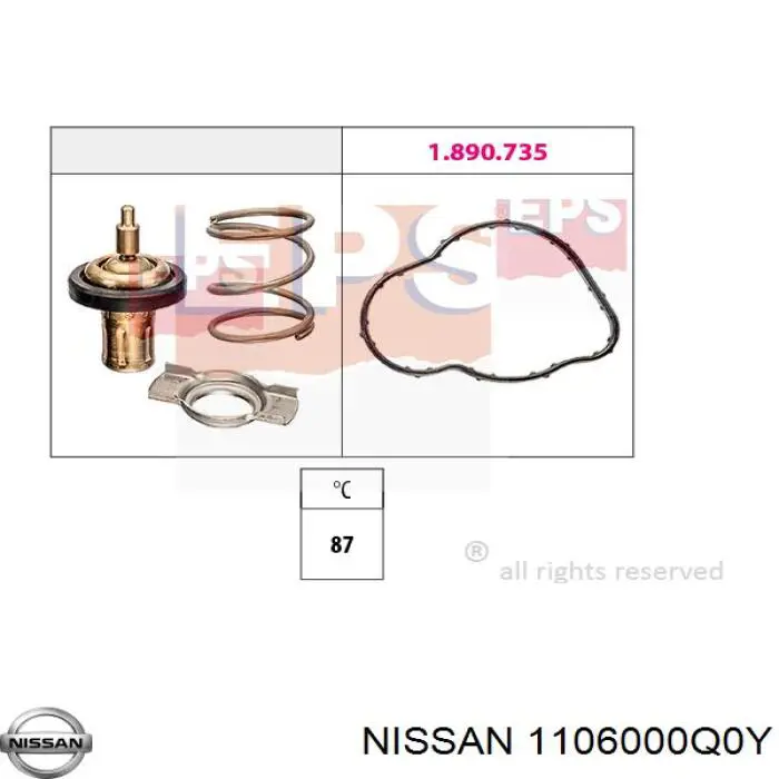 1106000Q0Y Nissan caja del termostato