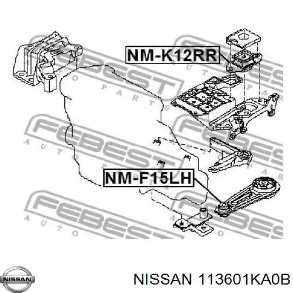 113601KA0B Nissan soporte de motor trasero