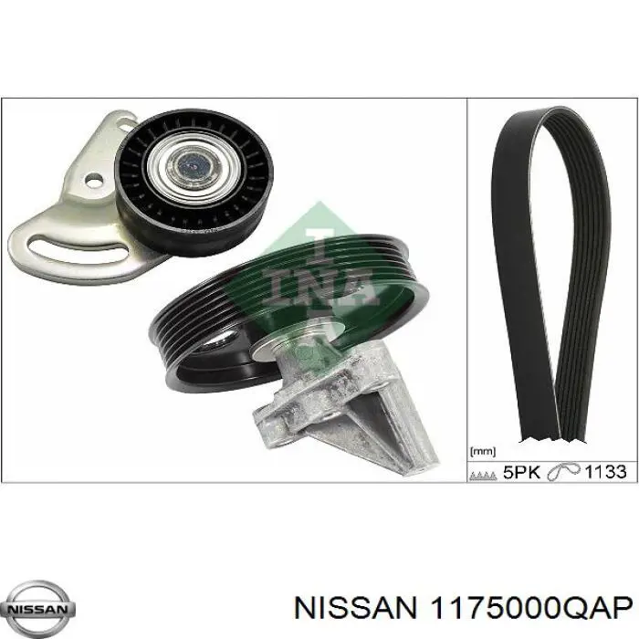 1175000QAP Nissan rodillo, correa trapecial poli v