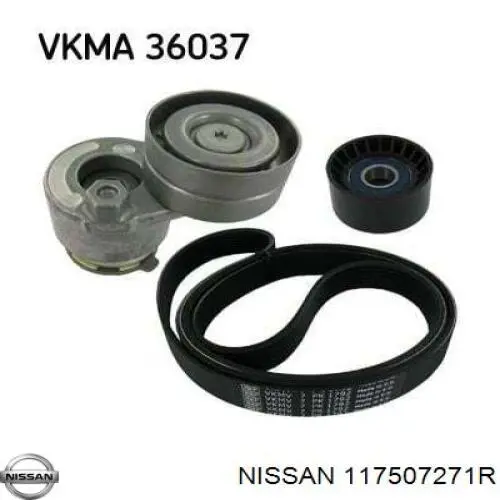 117507271R Nissan tensor de correa, correa poli v