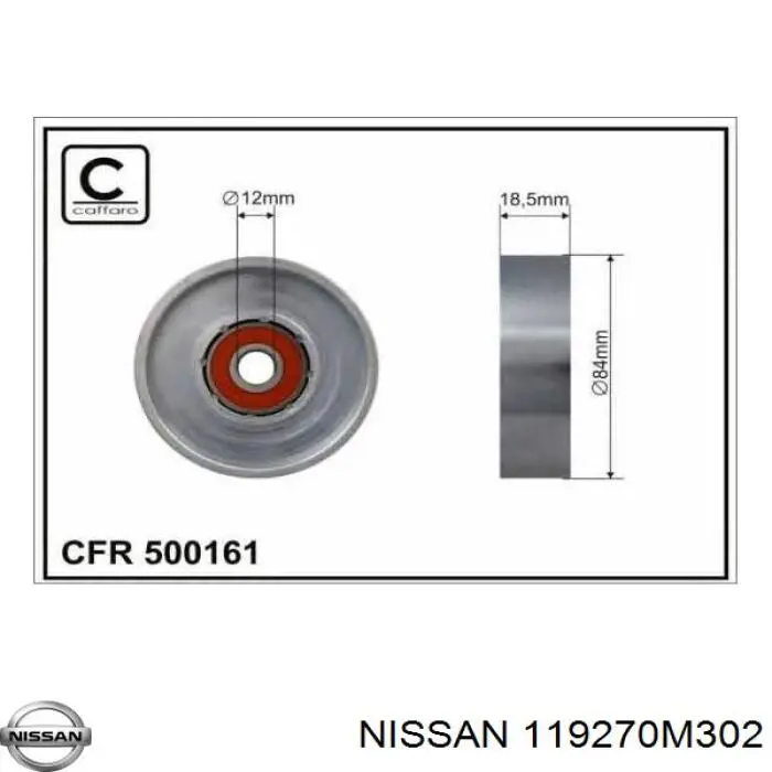 119270M302 Nissan rodillo, correa trapecial poli v