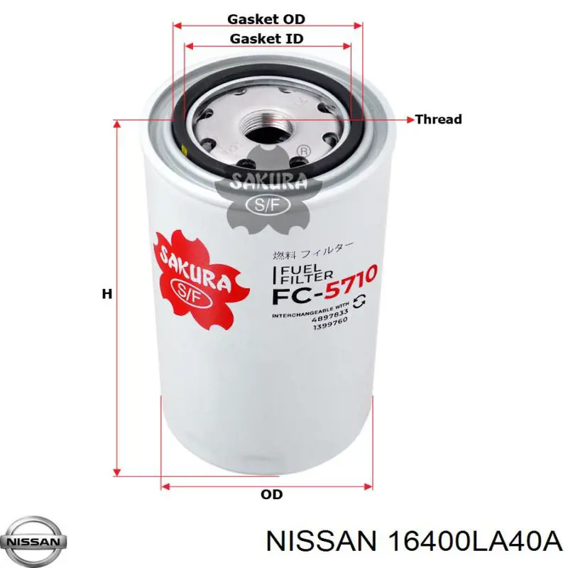 16400LA40A Nissan filtro combustible