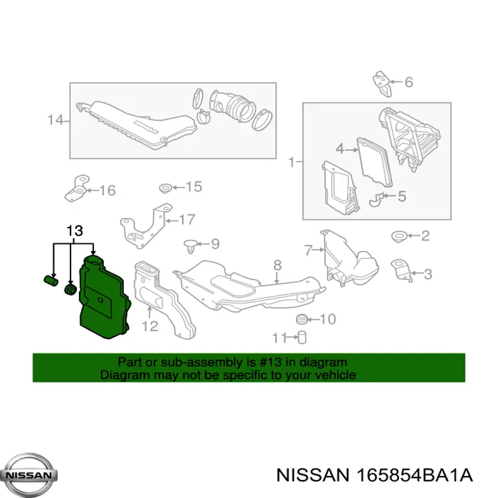  Resonador, filtro de aire para Nissan Rogue T32U