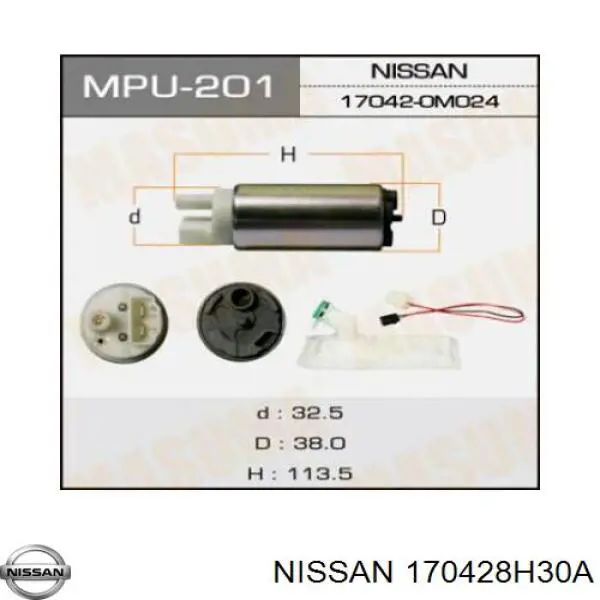  Bomba de combustible eléctrica sumergible para Nissan X-Trail T30