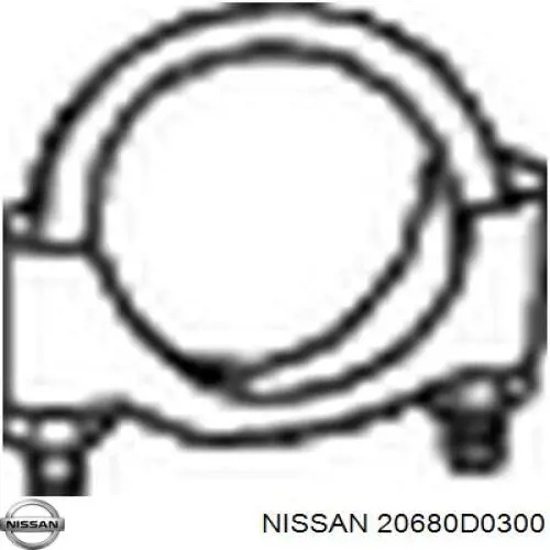 20680D0300 Nissan abrazadera de silenciador delantera