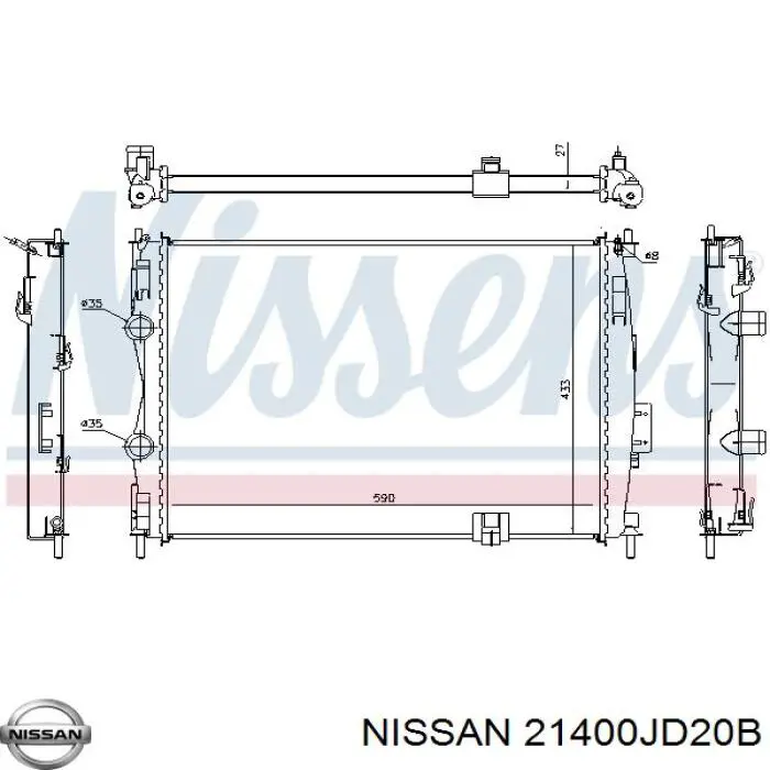 21400JD20B Nissan radiador refrigeración del motor