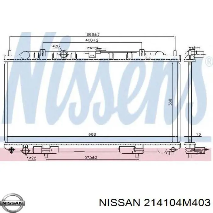 214104M403 Nissan radiador refrigeración del motor