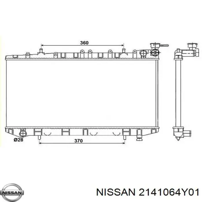 2141064Y01 Nissan radiador refrigeración del motor